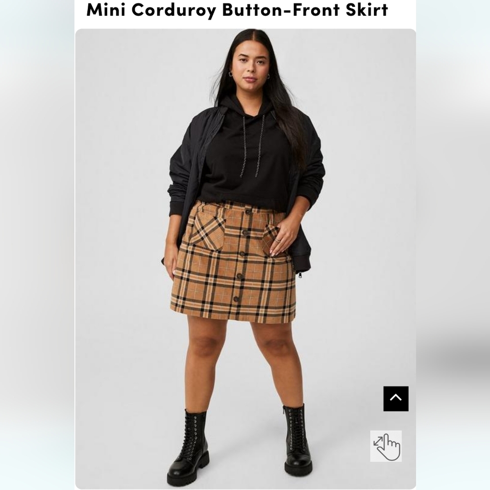 NWT Torrid mini corduroy button-front skirt